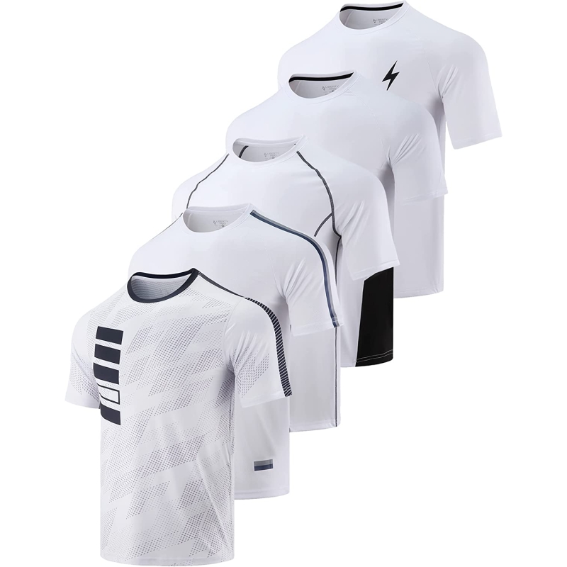 5 Pack Men’s Active Quick Dry Crew Neck T Shirts | Athletic Running Gym Workout Short Sleeve Tee Tops Bulk - Image 5